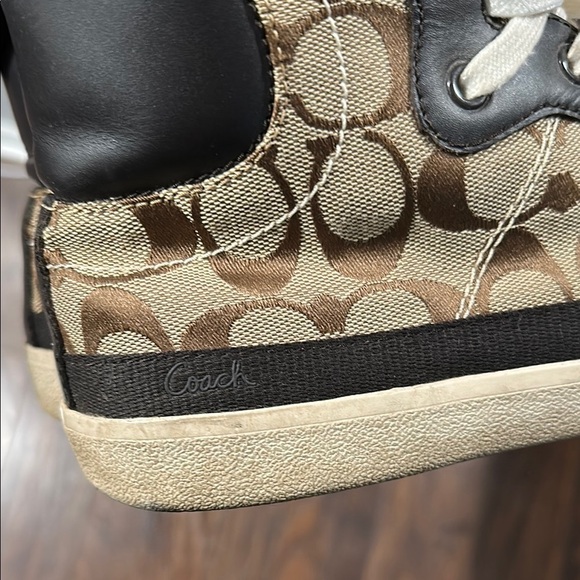 Coach Signature Pattern High-Top Sneakers - Picture 7 of 7